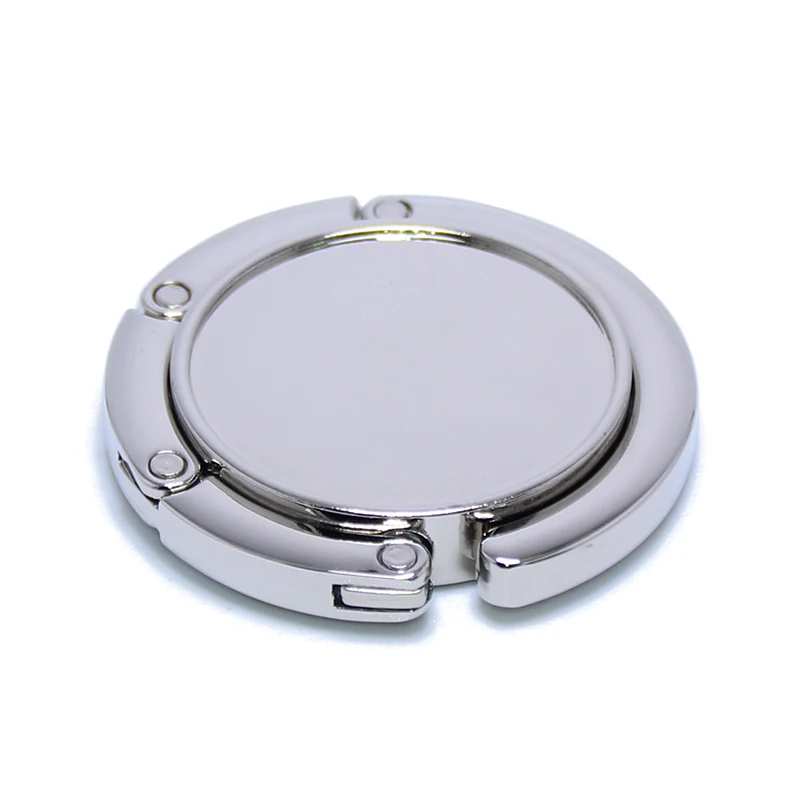 Metal Blank Custom Paper Sticker Laser Print Logo Bag Holder Simple Fashionable Portable Round Shape Magnetic Purse Table Holder
