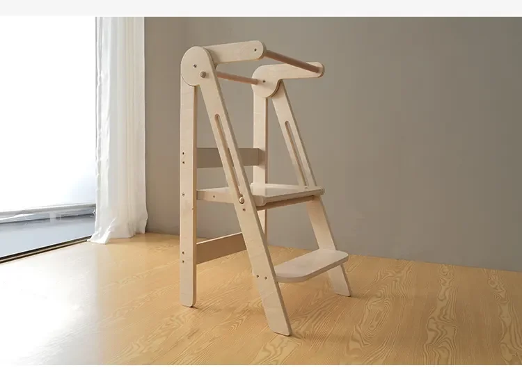 Wood Children Play Toddler Step Ladder Kitchen Cook Helper Learning Tower With building block drawing board