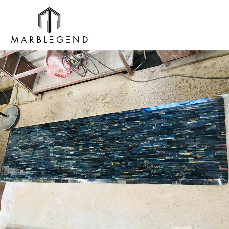 Factory price quality gemstone blue tiger eye slab for hotel&villa project