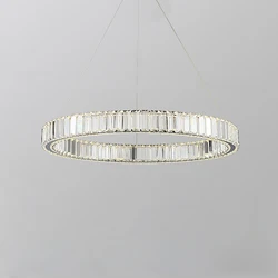 Kasanto Lighting K9 crystal modern large lobby crystal chandelier stairs lights ring circle led chandelier 6 lights rings