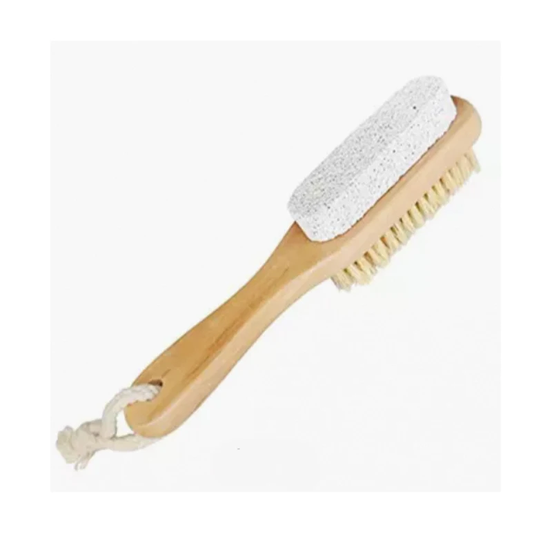 Popular Products Shower Foot Massager Scrubber Brush Cleaner 2 In 1 Wood Handle Simple Operation Foot Massage Brush