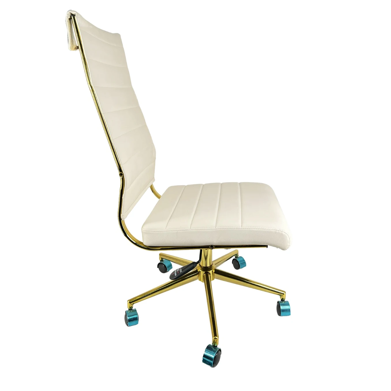 High quality PU leather  high back chair with wheels soft cushion memory foam luxury  gold office chair