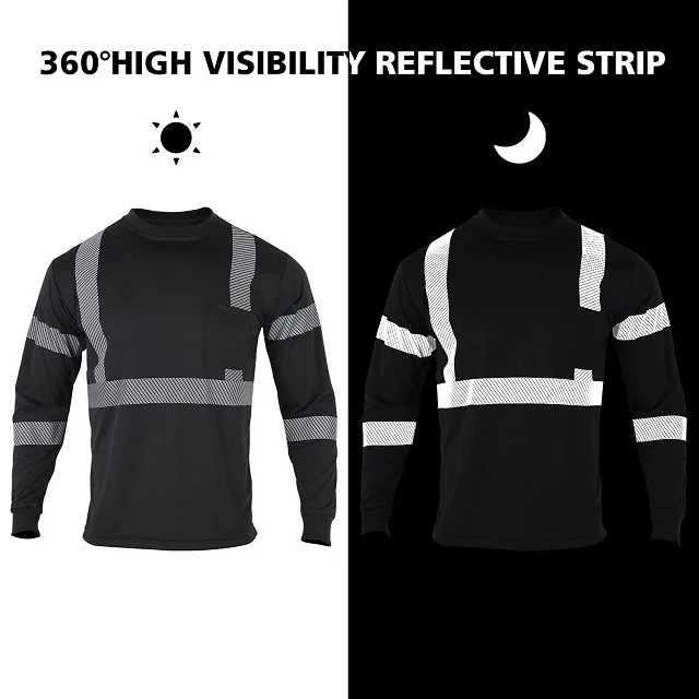 OSHA Type R High Visibility Sunscreen Work Wear Class 3 Uniform Long Sleeve Hi Vis Safety Shirts