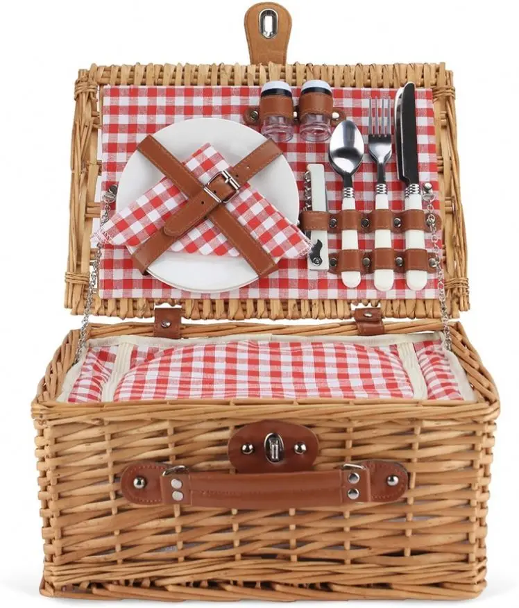 Picknickkorb Aus Weide, Holz Picknick Essenskorb Porzellan Bambus Lands End Trolley Zubehor Fur Picknickkorbe Geschenkkorb