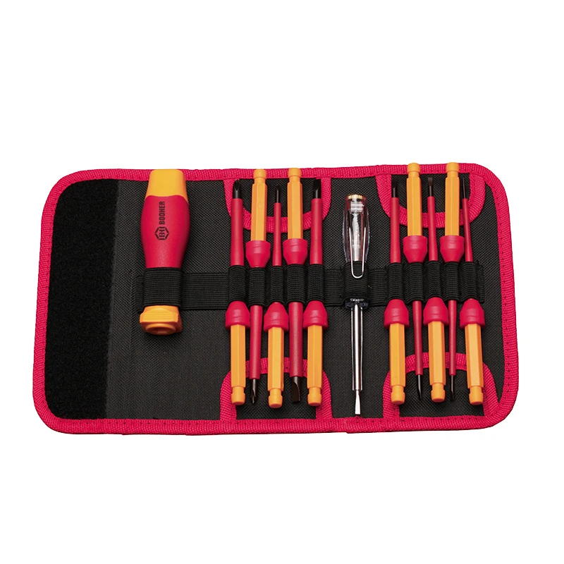 Hot Selling Cheap Custom Zipper Case 1000V Insulated Changeable Screwdrivers Set