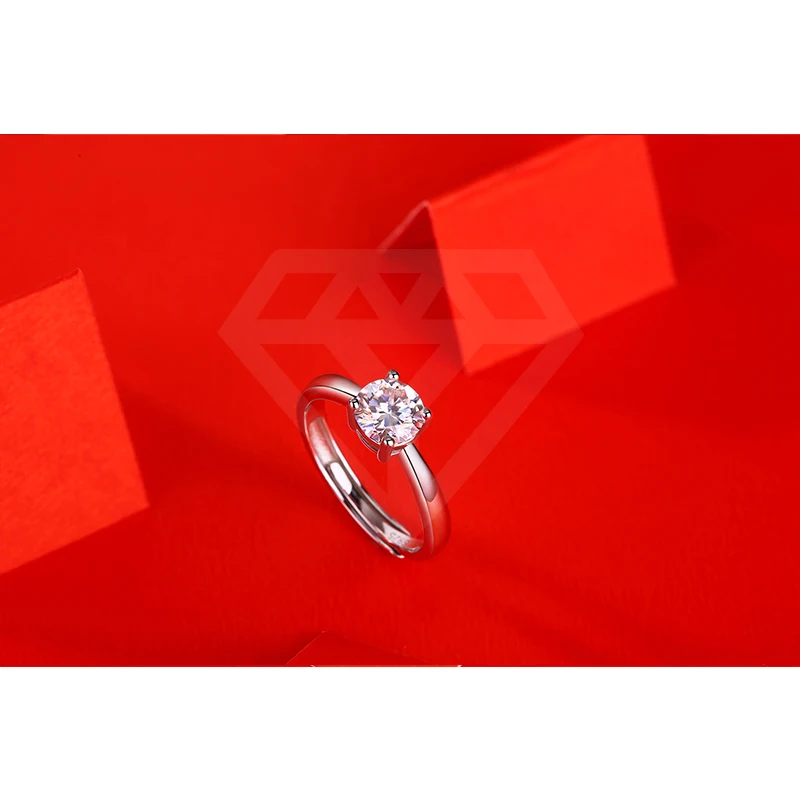 Engagement Diamond Ring Premium 1carat Diamond Ring S925 Sterling Silver VVS Moissanite Wedding Custom 925 Silver Women Ring