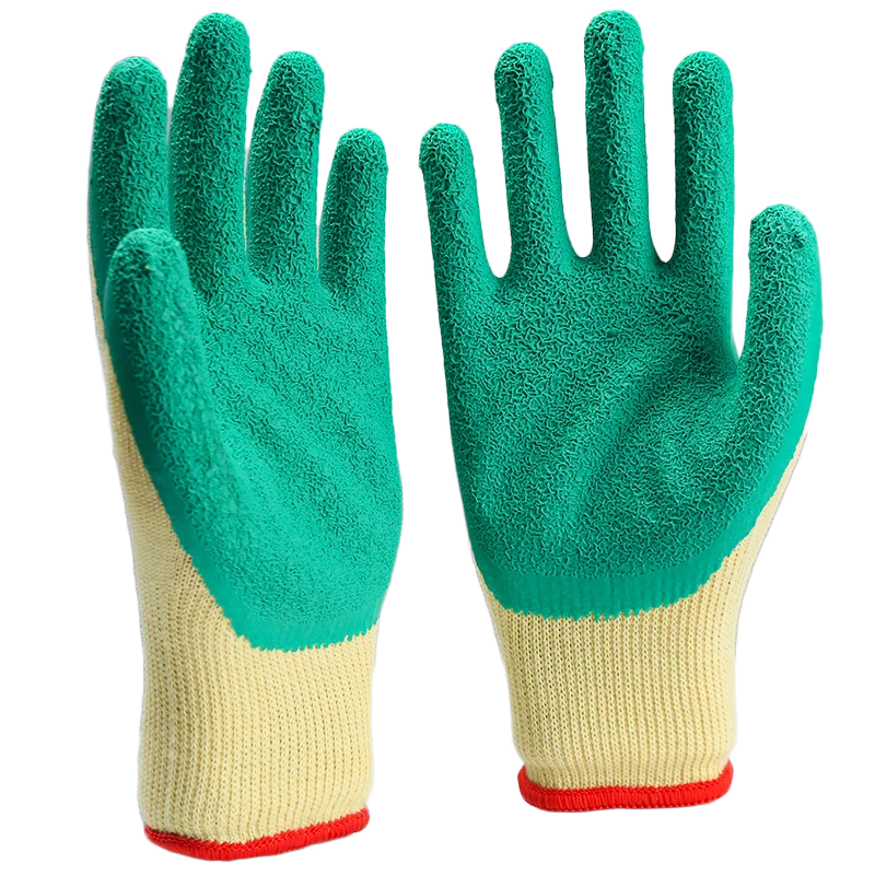Anti-slip and wear-resistant 10-needle yarn crepe protective gloves