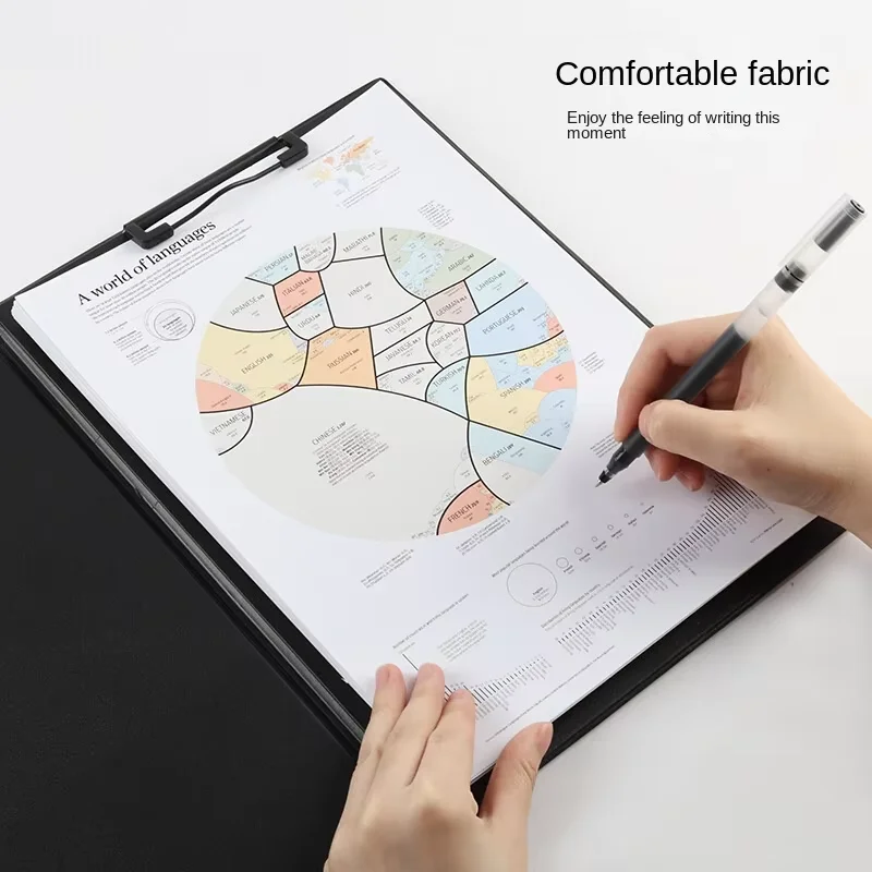 A5 Foldable Clipboards PU Leather Two-Fold Plate Padfolio Writing Board Waterproof Business File Folder For Office Information