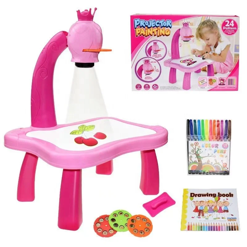 Children LED Projector art drawing table toys Plastic Drawing Toys Magic Drawing Board Educational Toy