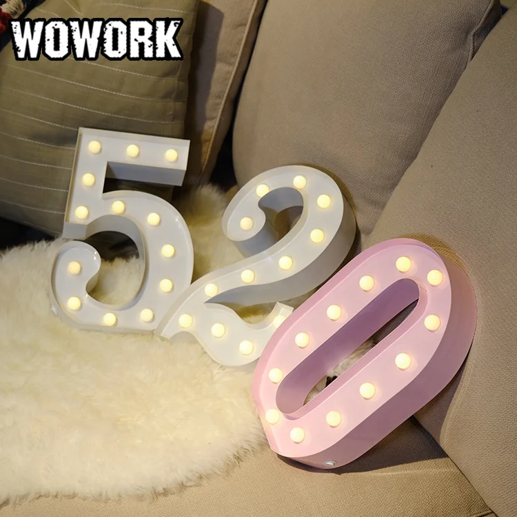 2024 WOWORK battery LED ice cream shape sign metal sign marquee lights for home decoration