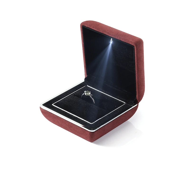 Luxury PU Leather Jewelry Box Led Light Jewelry Box