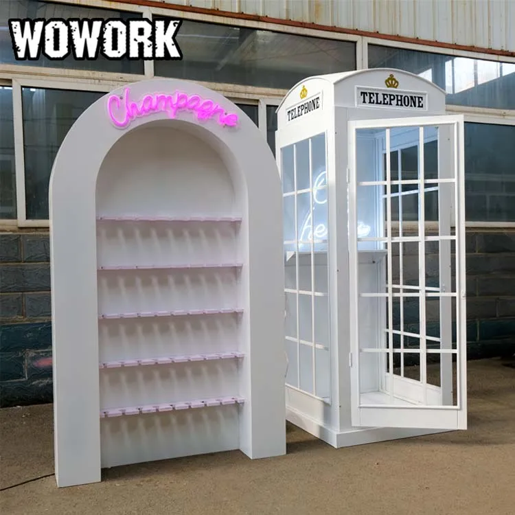 2024 WOWORK оптовая продажа большой металлический дисплей для вечеринки шампанского мероприятия фон телефона фотобудки украшения свадьбы