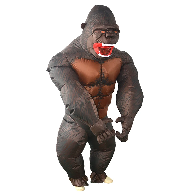 Костюм-талисман kingkong для вечеринки на Хэллоуин, реалистичный надувной костюм унисекс в виде большой гориллы для взрослых