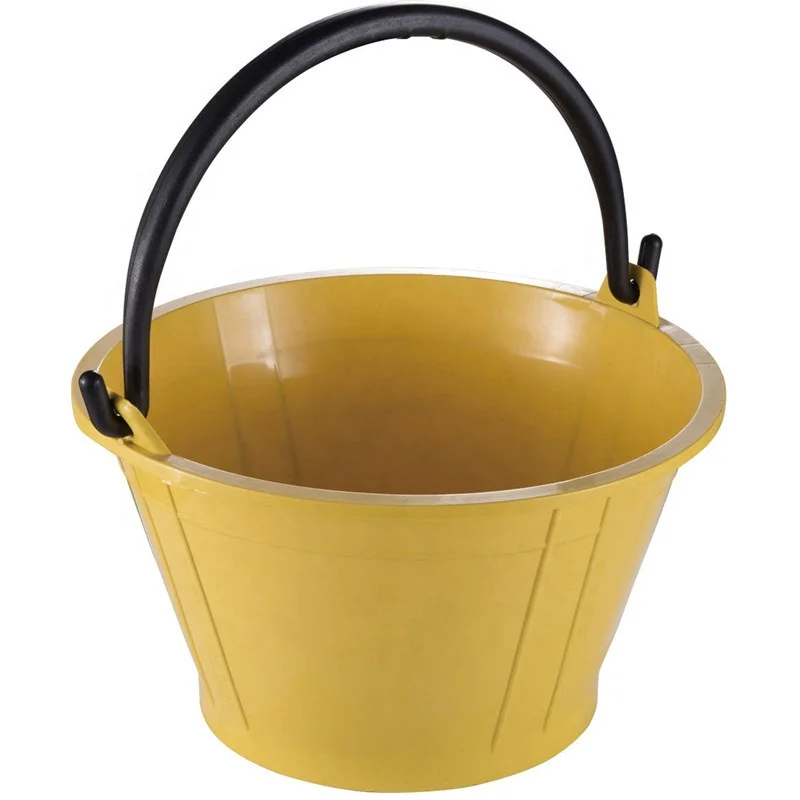 Cheap construction building garden cement plastic bucket barrels strong plastic cement bucket with metal handle