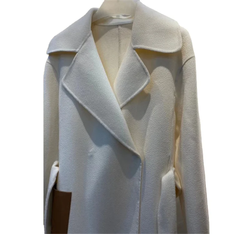 Factory manufacture customized women winter autumn clothes ladies cashmere wool trench coat