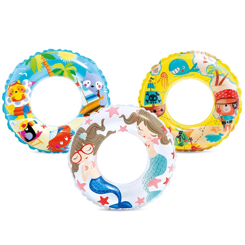 2021 summer style swimming ring with cup family soft swimming ring for kids