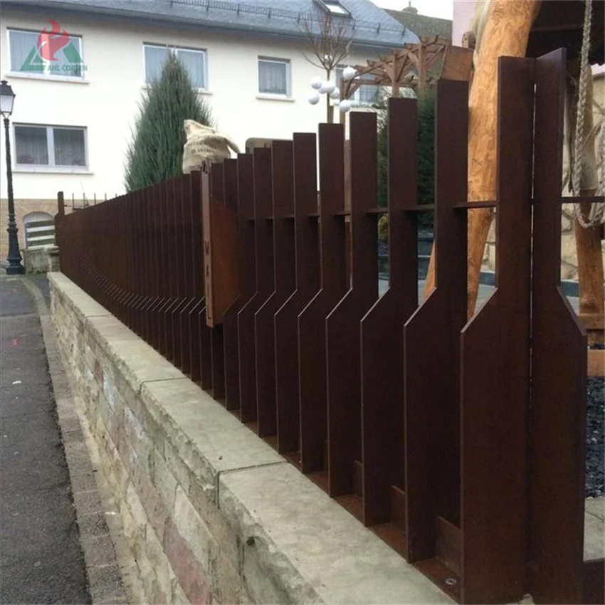 Разделитель для комнат Corten из стали точное ограждение железа черного цвета Малый садовый забор с окантовкой