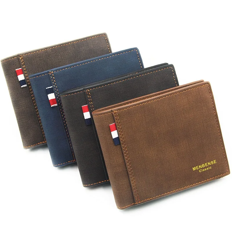Stylish Pu Leather Wallet Men Simple Casual Short Male Wallet Small Clutch Purse