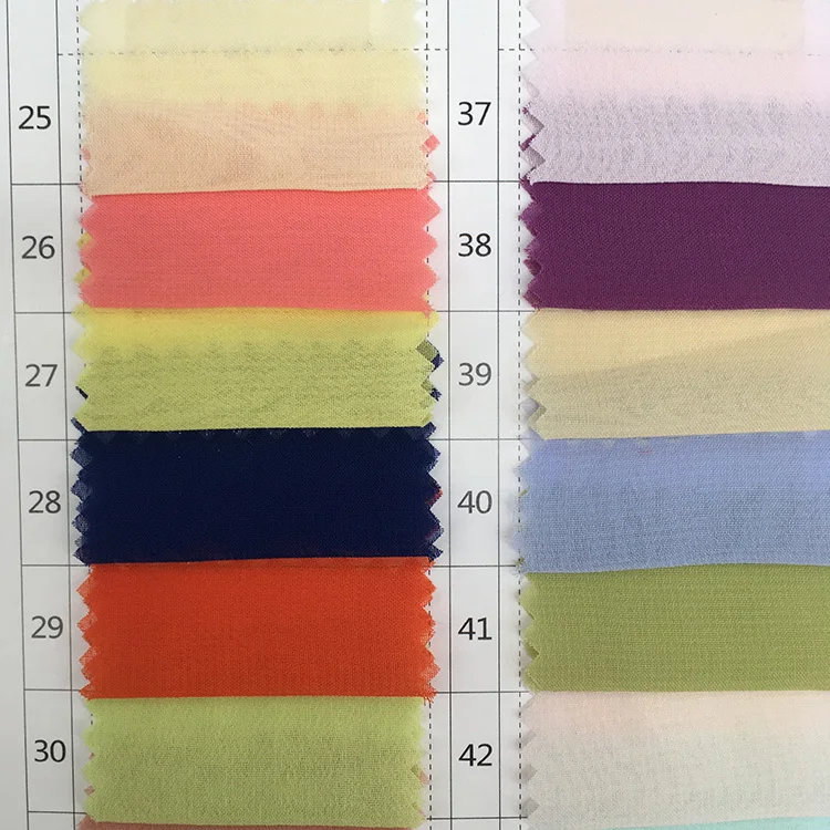 New Style Polyester Plain Dyed Cheap Pure 100D Flat Georgette Silk Chiffon Fabric