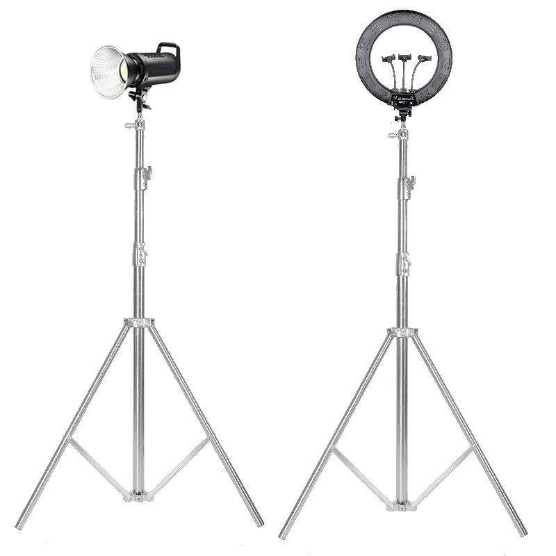 Professional 2.85m Tripod Stand LED Ring Light Camera Phone Video Studio Photography Light Soft Box Stainless Steel Tripod