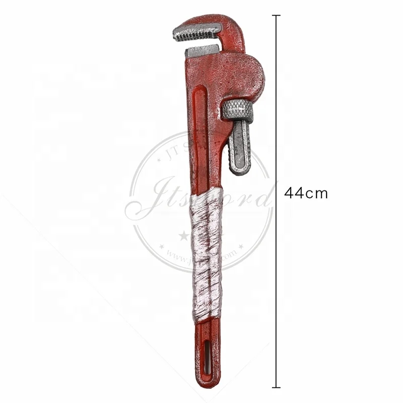 Halloween Larp Cosplay Weapon Toy PU Foam Bloody Pipe Wrench