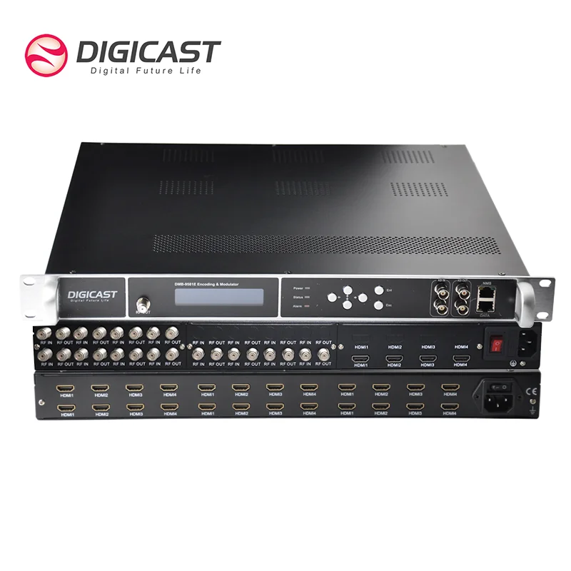 Многоканальный HD H264 кодировщик модулятор 4 или 8 RF выход для цифровой ТВ Headend