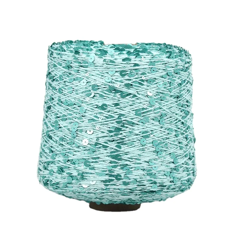 Hilos Beads Blended Yarn Fancy Yarn 6mm 100% Nylon Sequin Yarn for Knitting