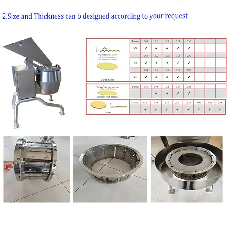 Industrial Potato cassava yam wave V flat chips slicing making machine