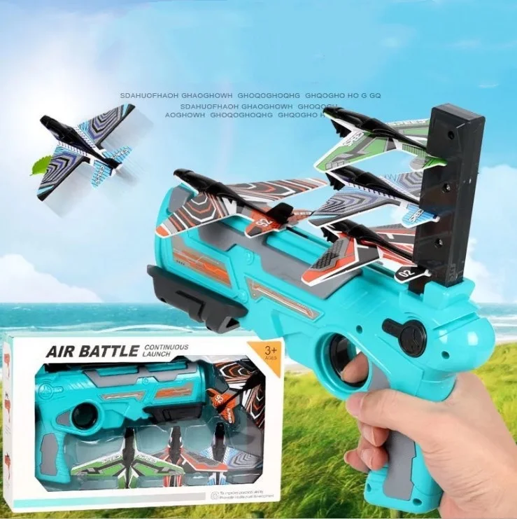 Airplane Launcher Toy Catapult Aircrafts Gun Shooting Games Outdoor Sport Activity Kids Toddlers