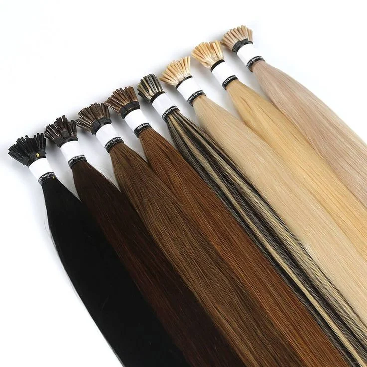 100% Virgin Russian Remy Full Length Human Hair Stick Tip Keratin Pre bond I U Tip Hair Extensions