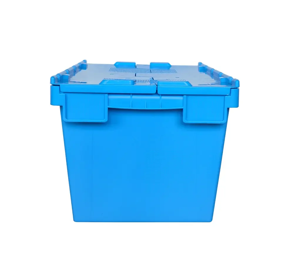 Mesh Plastic Crates Nestable Boxes Shrimp Lobster King Crab Cayenne Clam Storage Stackable Lock with Lid Cover Container