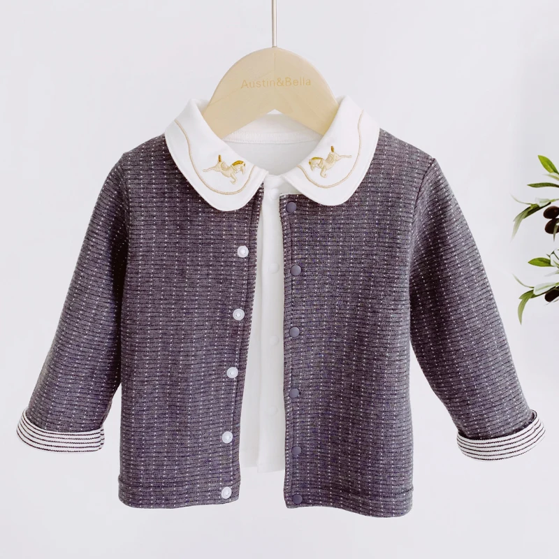 Austin Bella wholesale boutique spring  baby clothes baby boy cardigan babies wears newborn