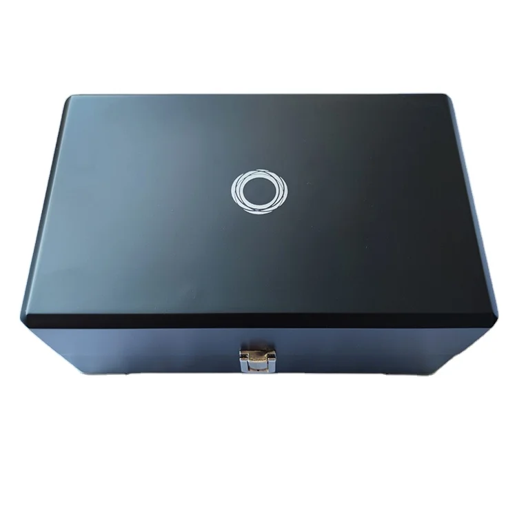 High Glossy Luxury Watch Display Box PU Leather Square Rectangle Single Wooden Watch Gift Box