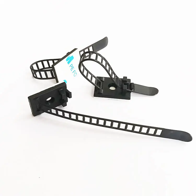 Longsan поставка 3 м клейкие регулируемые Кабельные Зажимы для кабеля органайзеры для кабеля Пластиковые самоклеящиеся зажимы для кабеля