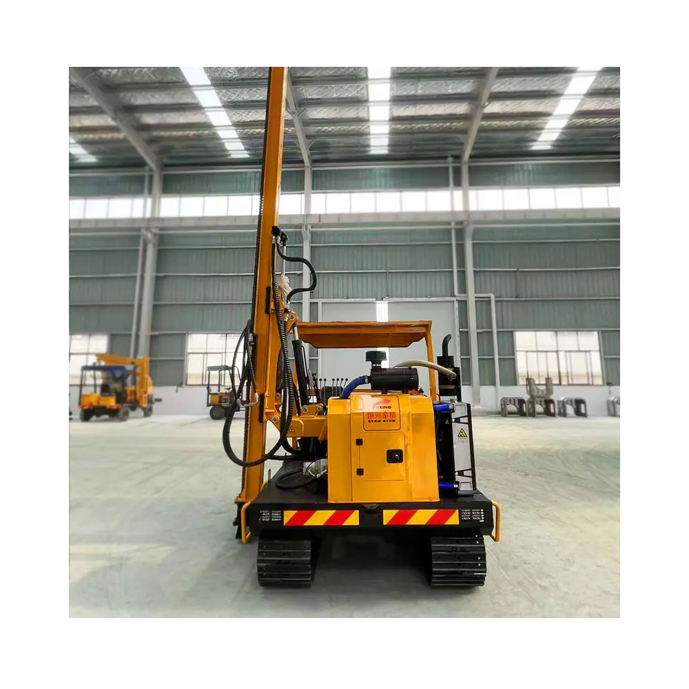 Solar Pile Driver Crawler Type Equipped with High-Frequency Hydraulic Hammer Easy Operation