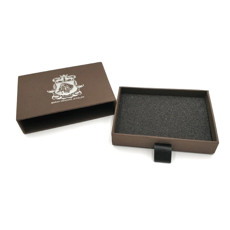 Custom Gold Foil Logo Cardboard Matte Black box with foam insert