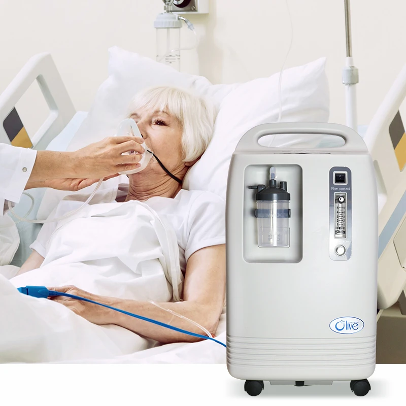 Oxygen Concentrator CE FC Rohs Approve 96% High Purity Medical 3l 5l 8l 9l10l Generador Electric Plastic Olive 3 Years Class II