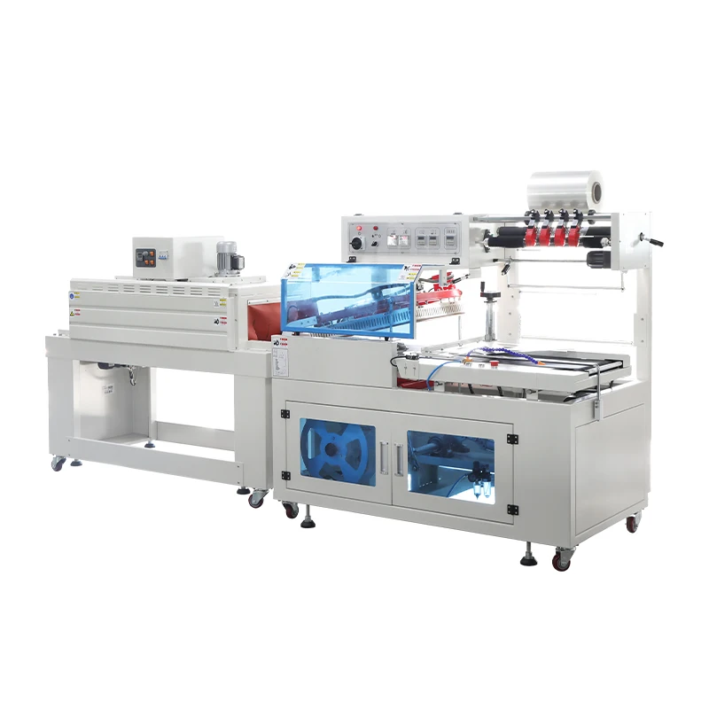 BSF-5640LG/E+BS-4522 Hualian POF PE  Bath Bomb Food L Type Heat Tunnel Shrink Wrap Wrapping Stretch Film Packaging Machine