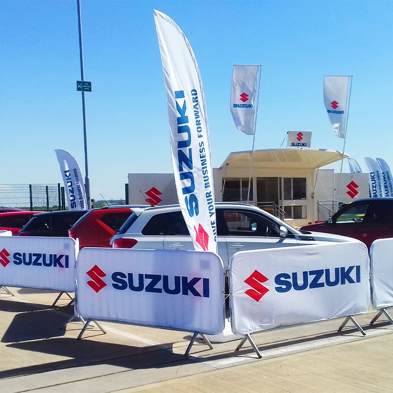 Custom Road Fence Covers Sports Event Fence Mesh Covers Barricade Covers Street Crowd Control Fabric Banner Factory Outlet