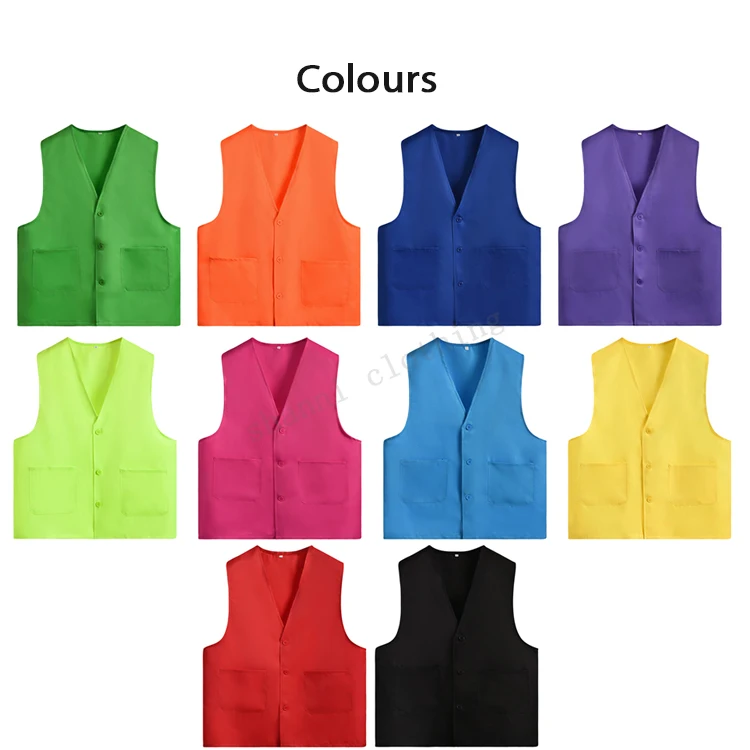Customized Logo Polyester Supermarket Uniform Work Volunteer Vest With Logo design Custom Promotional Advertising Volunteer Vest