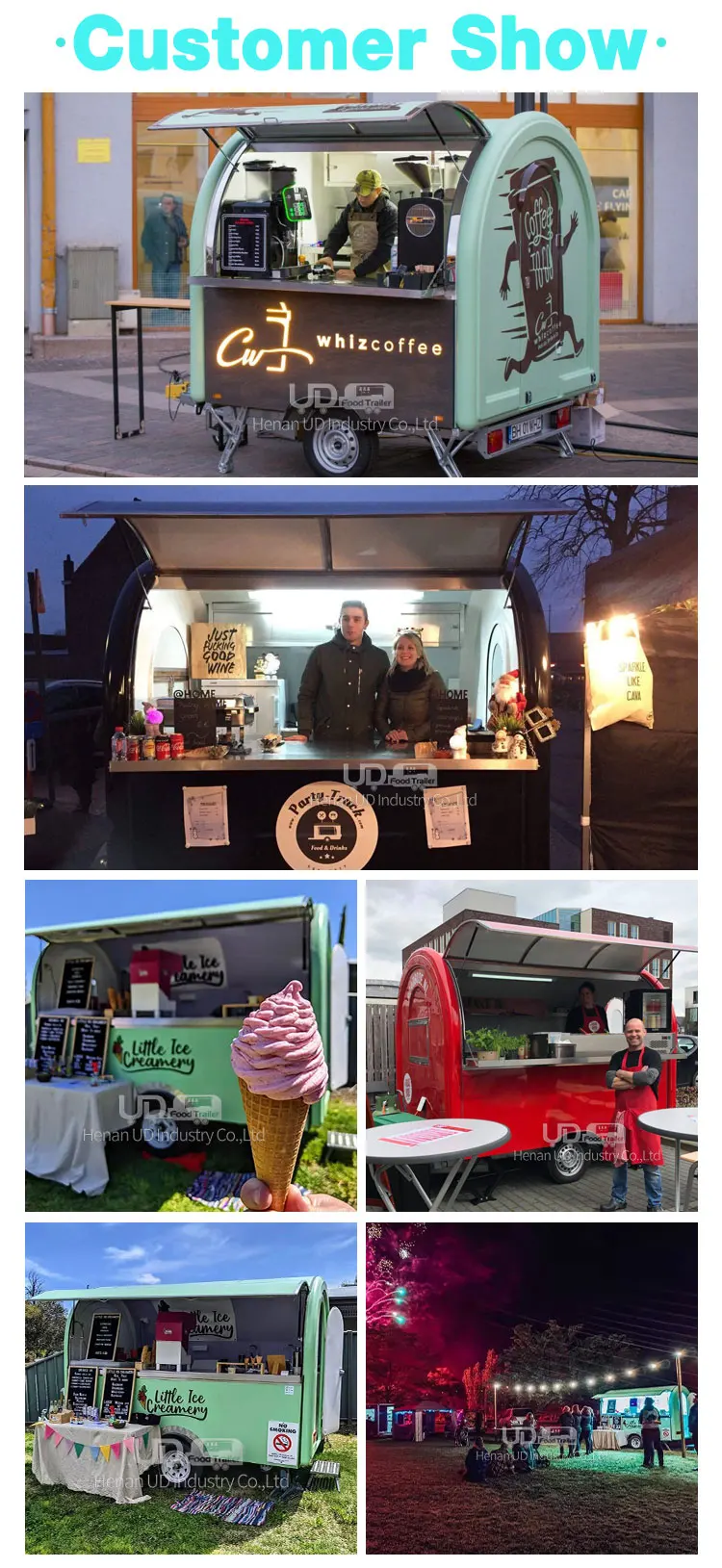 food truck trailer ice cream cart hotdog cart