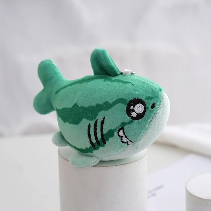 Internet Celebrity Shark Pendant Keychain PP Cotton Filling Shark Plush Doll Bag Pendant Key Ring For Girl Backpack Accessories
