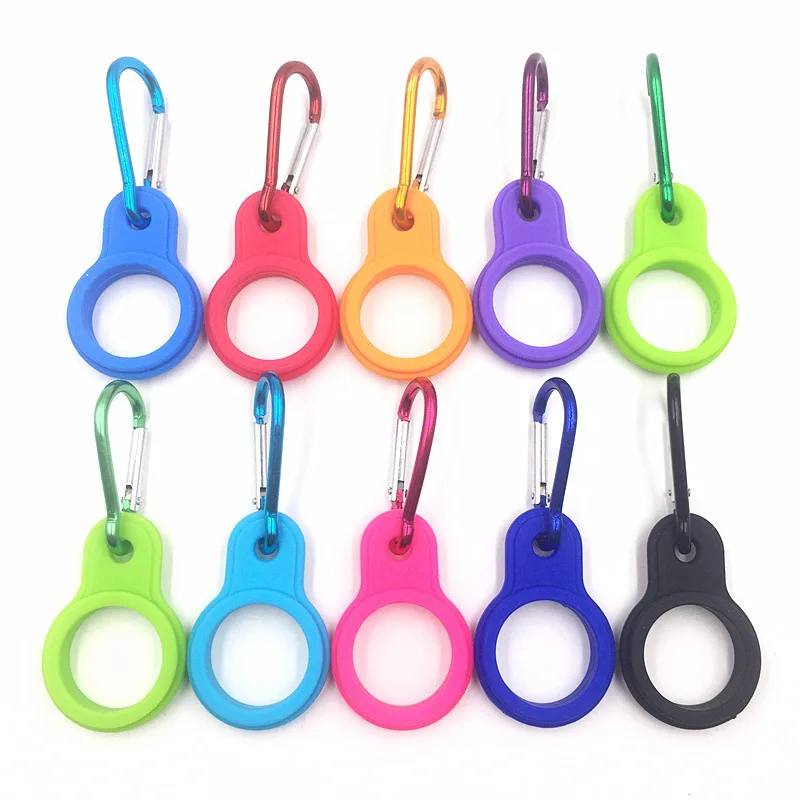 Silicone Colorful Bottle holder Unique Clip & Holder Convenient Carrying Silicone Holder with clip for Water Bottle