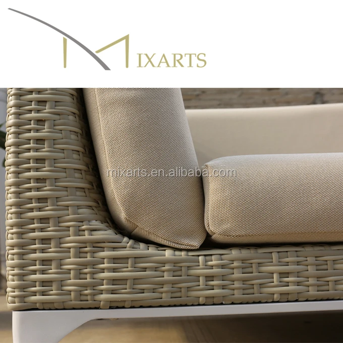 Outdoor Furniture 4 Seaters Synthetic Rattan Wicker Garden Sofa Armrest Sofa