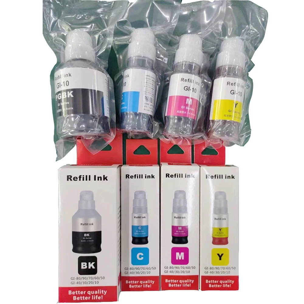 GI-80/90/70/60/50/40/30/20/10 GI-81/71/91/21/11 InkJet Refill Ink Kit for Use in Canon PIXMA G5020 G6020 G7020 MegaTank Printers