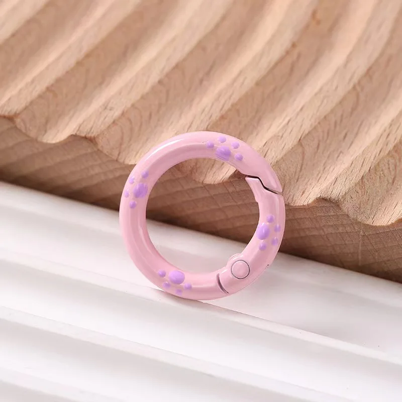 New Style Colorful Hand Painted Cat Claw Spring Ring DIY Handmade Jewelry Keychain/Carabiner Promotional Keychains Carabiners