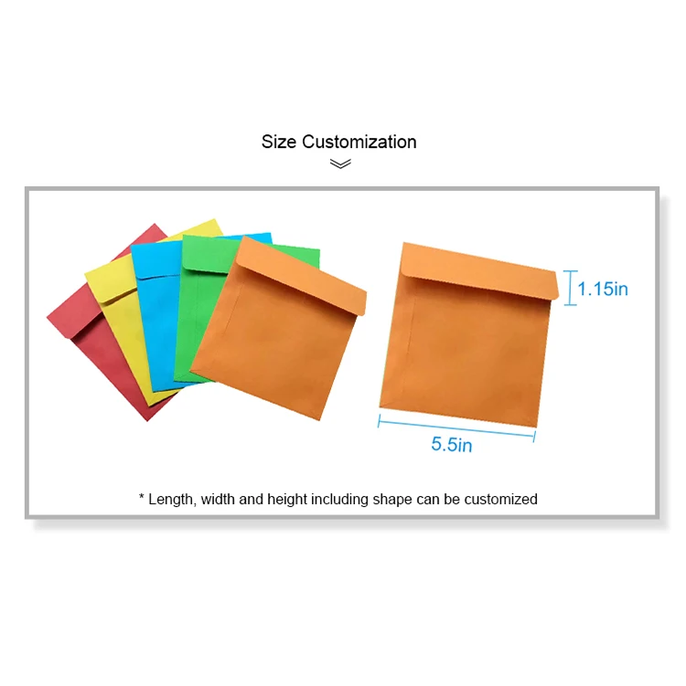 CD/DVD Paper Sleeve Envelopes Paper Storage Envelope Sleeves Heavy-Duty Paper and Clear Plastic Window Multi-Color