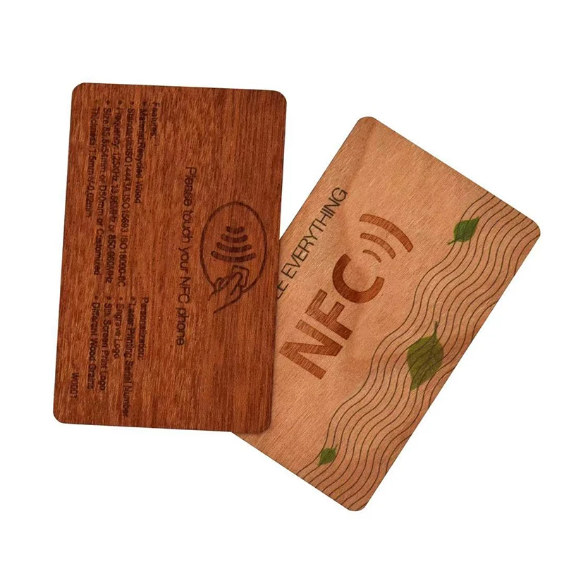 13.56MHZ Blank DIY UID Chip Bamboo Wooden Membership NFC Card NFC Contactless Business Gift Card