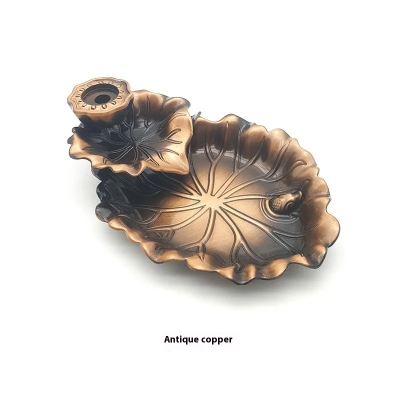 Hot Selling  Lotus Shaped  Metal Incense Burner Cone Incense Holder Burner Backflow Incense Holder