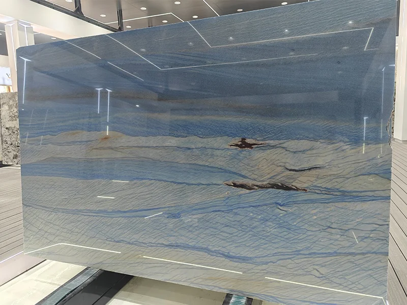 Yushi Group marble Azul Macaubas Quartzite slab Luxury Stone design Big Slabs marble design for furniture